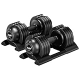 Newpower Fitness 10kgx2 Verstellbare Hanteln Set，Einstellbare Platzsparende, 5 Gewichtsstufen 1.5-10 kg, für Körpertraining, Workout Fitness, für Männer und Frauen