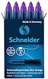 Schneider 185408 Rollerpatrone One Change (für Tintenroller One Change, 1x 5 Stück, dokumentenecht, nicht löschbar) violett