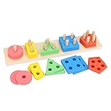 Montessori-Spielzeug Für Babys, Kleinkinder, Geschenke aus Holz, Sortier- Und Stapelspielzeug Für Jungen Und Mädchen Im Alter von 1, 2, 3 Und 4 Jahren, Lernen, Lernen, Vorschule, Geometrisches Brett,