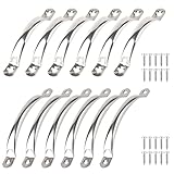 TPTGIAR 12 Stück Schrankgriffe, Silber Griffe für Küchenschränke, 80/128mm Lochabstand Möbelgriffe Edelstahl, Küchengriffe mit 32 Schrauben für Schublade Schrank Küchenschranktüren