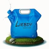 Liebdy® Faltbarer Wasserbehälter 10 Liter BPA frei, Flexibler Wasserkanister, Gießkanne faltbar für Notfall Prepper Krisenvorsorge Notfallausrüstung Krisenvorbereitung Vorrat Blackout Survival | blau