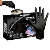 Nitrilhandschuhe – 100 Stück Einweghandschutz, Latexfrei, Puderfrei, Langlebig Und Flexibel, Lebensmittelecht | Für Zuhause, Salon, Küche, Kochen, Reinigung, Prüfung, Haarfärbemittel, Friseursalon