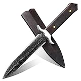 SMITH CHU Outdoor Messer Survival - Multifunktions Survival Messer Outdoor, Bushcraft Camping Messer mit Holzgriff, Die Ideales Geschenke für Männer