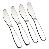 VANRA 4 PCS Kinder Messer Set 18/8 16.8cm Edelstahl Kinder Besteck Set Silber Besteck Geschirr Set für Home School (4 Messer)