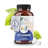 A-Z Complete - Multivitamin Kapseln Hochdosiert - Mineralien - 120 Kapseln - Zink Vitamin B Komplex Magnesium - Vegan Ohne Zusätze - in Deutschland hergestellt - Rhein Nutrition