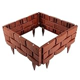 Gartenzaun, Rostfreier Drahtzaun, Grenze Tierbarriere, Blumeneinfassung, Landschaftszaun für Rasen, Vorgarten, Terrasse, kein Grabzaun, Baum Blumenbeet, Metallzaun, Umrandung