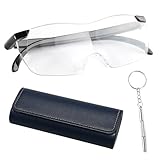 GUOYOU 4 Stück Leselupe für Brillenträger, 300% Vergrößerungsbrille mit Brillenetui, Lupenbrille Set Anti Blaulicht, Tragbare Leselupe Brillenlupe für Reparatur Nähen Naharbeit Lesen