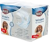 TRIXIE Windeln für Hündinnen Größe XS-S - Saugfähige Hundewindeln bei Inkontinenz & Läufigkeit - 12 St. mit Gummizug für mehr Komfort, 20-28 cm Taillenumfang - 23631