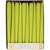 Papstar 81113 50 Leuchterkerzen Ø 2.2 x 25 cm, limonengrün