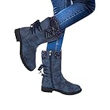 Stiefel Weiter Schaft Damen Gemütliche Snow Winterboots Waterproof Winterstiefel Klassische Stiefel Stiefeletten Gefüttert Winterschuhe Mini-Stiefel Für Frauen Warme Winterstiefel