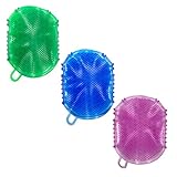 Gatuida 3 Stück Dreiteiliges Massagebürsten für Haushalt Doppelseitige Massagehandschuhe Rot Grün und Blau Praktische Körperpflege für Entspannende Anwendungen Zufällige Zufällige Farbe