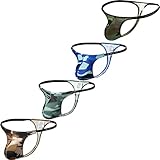 Faringoto Camoufalge Tanga-Unterwäsche für Herren, schmaler G-String-Bikini, 4 Farben, L