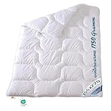 Extra warme Allergiker Winter Duo Bettdecke 155x220 cm – Weich & atmungsaktiv – Duo-Steppbett mit isolierendem Luftpolster – 100% Baumwollbezug – Waschbar bis 95°C – Trocknergeeignet – Made in Germany