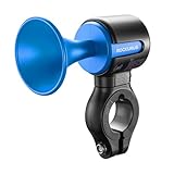 ROCKBROS Fahrradklingel Elektronisch Klingel 120dB Laut, Fahrrad Alarmanlage Kompatibel mit Find My, Diebstahlschutz Fahrradglocke Hupe, IPX5 Wasserdicht für Rennrad & MTB 22,2mm 25,4mm Lenker Blau