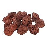 Yardwe Rote Lavasteine 600g 2–3cm Gartendeko Ziersteine für Topfpflanzen Aquarien Vulkangestein zur Pflanzendrainage und Landschaftsgestaltung