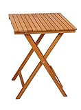 Spetebo Balkontisch aus Akazien Holz - 72x55x55 cm - Holz Biergarten Bistrotisch Klapptisch Garten Tisch