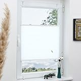 Plissee Klemmfix 80x120cm (BxH) Weiß Fenster Plissee innen ohne Bohren Faltrollo mit Klemmträger Sonnenschutz UV-Schutz Plisseerollo Jalousie für Fenster ohne Bohren