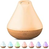 PureMist 100ml Aroma Diffuser für Duftöle, Kleiner Ultraschall Luftbefeuchter Aromatherapie Öle Diffusor mit 7-farbigem LED-Licht