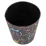 ABOOFAN Mülleimer Für Schlafzimmer Und Büro PU Abfallbehälter Ohne Deckel Für Wohnräume Küchen Und Design Mit Dekorativem Druckmuster