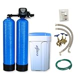 ALFILTRA Wasserenthärtungsanlage - Duplex 60 - Zweisäulige unterbrechungsfreie Entkalkungsanlage, Salzsparend, einfache Installation, automatisch, für 4 bis 8 Personen, mit Anschlussset