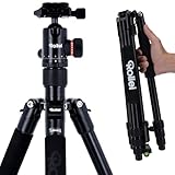 Rollei C5i Kamera Stativ Schwarz, 156cm Kompaktes Fotostativ aus Aluminium mit Kugelkopf Leichtes Reisestativ mit Einbeinstativ Funktion für DSLR Kamera Arca Swiss Kompatibel Stativ für Smartphone