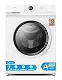 Midea MF10EW70BA10 Waschmaschine / 7kg / 1400 U/Min/EEK A-10%/Inverter Quattro Motor/Dampffunktion/Grosse Trommel/Nachlegefunktion/Kindersicherung/AquaStop, Weiß