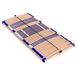 Stabiler Lattenrost 100% BUCHE Lattenrahmen - Nicht verstellbar, starr - SCHULTERFRÄSUNG, 7 Zonen, 44 Federleisten, Härte-Regulierung, Mittelgurt - FIX Comfort 44® - fertig montiert (100x220cm)