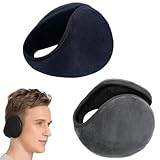 Ohrenwärmer Damen, 2 Stück Ohrenwärmer Herren, Winter Ohrenwärmer Set in Schwarz und Grau, Weicher Ohrenschützer für Damen und Herren, Ideal für Outdoor-Aktivitäten wie Skifahren, Radfahren Wandern