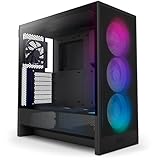 NZXT H5 Flow RGB - Compact ATX Mid-Tower PC Gaming Case - High Airflow - F360 RGB Core (CV) Included - 360mm Front & 240mm Top Radiator Support - Cable Management - Tempered Glass - Black