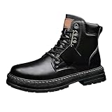 Herren Leather Warm Stiefel Winterschuhe Herren Gefütterte Stiefel Warm Schneestiefel Wasserdicht Winterstiefel Winter Boots Outdoor