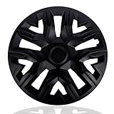 NRM The Best Black MATT Radkappen 15 Zoll für Stahlfelgen | 15“ Radzierblenden 4er Set Schwarz matt