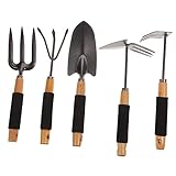Levemolo Teiliges Gartenwerkzeug Set mit Ergonomischen Handrechen und Schaufeln Rostfrei Vielseitig Einsetzbar für Gartenarbeit und Gemüseanbau Aufbewahrungsständer