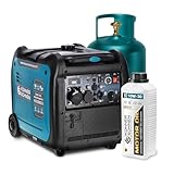 LPG/Benzin Inverter Stromgenerator KS 5500iEG S & 10W-30 von Könner & Söhnen. stromerzeuger 5500 W,Schuko-Steckdose 230 V,CEE-Steckdose 230V 32A, 2 USB-Anschlüsse, notstromaggregat EURO V.