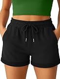Smith & Solo Kurze Hose Damen - Shorts Sommer Hosen, Laufhose Kurz Sporthose, Trainingshose Sportshorts Women Laufshorts (Schwarz, M)