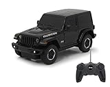 JAMARA 405196 Jeep Wrangler JL 1:24 2,4GHz-offiziell lizenziert, 1 Stunde Fahrzeit bei ca. 9 Km/h, perfekt nachgebildete Details, hochwertige Verarbeitung, schwarz