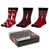 House of the Dragon Socken 3er Pack - Rot, Schwarz und Weiß - Größe 40 bis 46 - Lange Socken aus Baumwolle, Polyamid und Elastan - Original Produkt in Spanien Designed