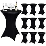 Vnituasr 10er-Set Cocktail Tischhussen, Stehtisch Husse für Bistrotisch Ø 80-85 cm, Schwarz Stretch-Tischdecke für Party, Bankett und Stehtische(80×110cm,schwarz)