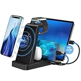 Kabellose Ladestation, YSYFAD Wireless Charger 5 in 1 für mehrfach Apple Geräte, Induktive Ladestation mit 36W Adapter für i Phone 15 14 13 12 11 Pro Max, Apple Watch 8 7 6 SE 5 4 3, Air Pods, i pad