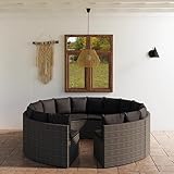 BUKSCYJS GartenmöBel Set,8-TLG. Garten-Sofagarnitur mit Auflagen Poly Rattan Grau FüR Garten, Terrasse, AußEnbereich, Balkon
