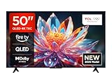 TCL 50T6C 50 Zoll QLED Fernseher, 4K UHD Fire TV, HDR10+, Dolby Vision & Atmos, Smart TV mit Sprachsteuerung mit Alexa, Google Cast & AirPlay 2