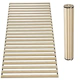 SUBTLETY Lattenrost aus Zederholz 140x200cm Rollrost mit 23 Leisten & Schwarz Gummiband, Faltbare Rolllattenrost Belast bis 300KG, 2cm Dicke Holzlatten Ersatzleisten für Meisten Betten