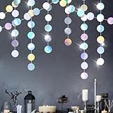 4 Meter Runde Papier Girlande Glitzer Bunt Deko, Runde Papier Girlande Hängend Banner für Geburtstag Verlobung Hochzeit Kindergeburtstag Brautdusche Valentinstag Party Dekorationen (2 Stücke)