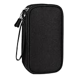 klyrith Diabetiker Tasche, Doppelschicht Medikamente Tragetasche für Glukose Meter, Insulin Pen, Teststreifen, Spritzen, Nadeln, Aufbewahrungstasche für Blutzuckermessgerät Diabetes-Zubehör, Schwarz