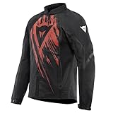 Dainese Motorradjacke Herosphere Tex Jacket sportliche Textiljacke für den Sommer, BLACK/RED TARMAC, 56