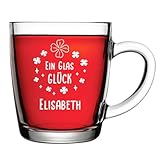 polar-effekt Teetasse aus Glas 340 ml mit personalisierter Gravur - Becher für Tee, Kaffee und Cappuccino - BPA-Frei und spülmaschinenfest