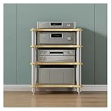 Universeller Audio-Video-Komponentenständer – stabiles bodenstehendes offenes Regal für Stereo, Spielekonsolen und Mediengeräte