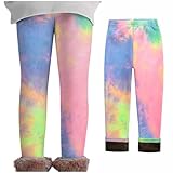 XINYUNZU Thermoleggings Mädchen Thermo Leggings Winter Fleece Gefütterte Leggings Thermohose Kinder Winterhose Warme Hose Kuschel Hosen für 2-11 Jahre Alt Outlet Shop Rosa 8-9 Jahre