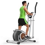 Crosstrainer für Hause, Magnetischer Crosstrainer mit 16 Widerstandsstufen, Bluetooth-APP mit LCD-Monitor, rutschfeste Fußpedale, Flaschenhalter, Heimfitness-Stepper