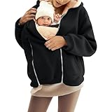 YIzdegg Umstandsjacke Mit Babyeinsatz - Umstandsmantel Für Den Winter Umstands Baumwolljacke Warm Baby-Tragefleecejacke Oversize Kapuzenjacke Outdoor Mantel Fleece Outdoorjacke Umstandsmode