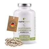 Glucosamin Chondroitin hochdosiert 240 Stück - Nährstoffkomplex mit Glucosamin Chondroitin MSM Hyaluronsäure Vitaminen und Mineralien - Gelenkkapseln ohne Magnesiumstearat - Glucosamin vegan